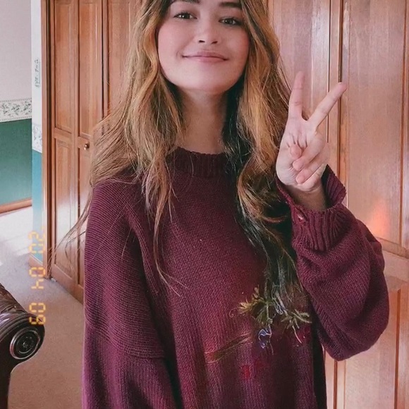 Maroon Vintage Structure Knit Embroidered Sweater - Picture 2 of 6